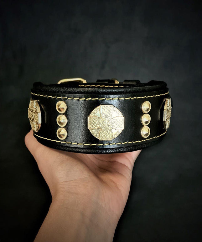 The "Maximus" collar 2 inch wide gold decoration-1