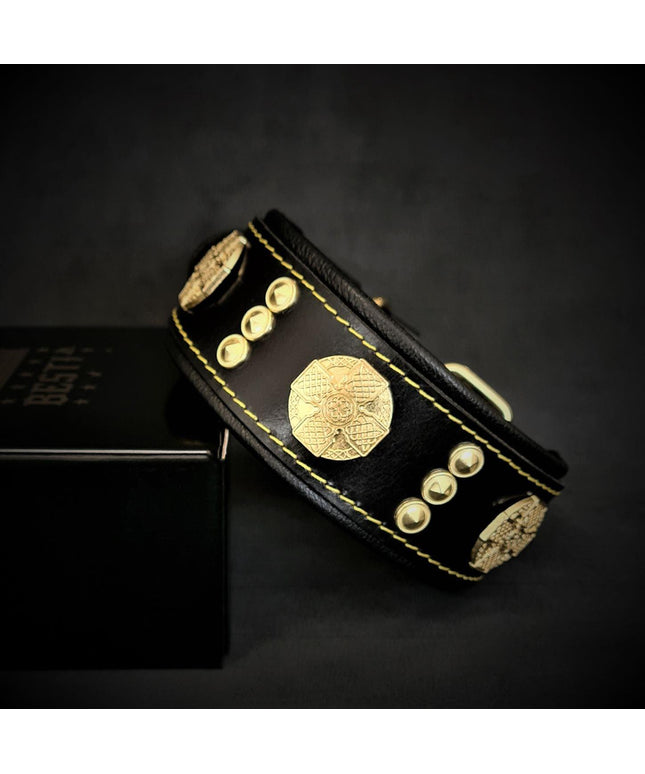The "Maximus" collar 2 inch wide gold decoration-0