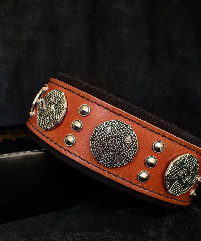 The "Maximus" collar 2.5 inch wide black & silver-1