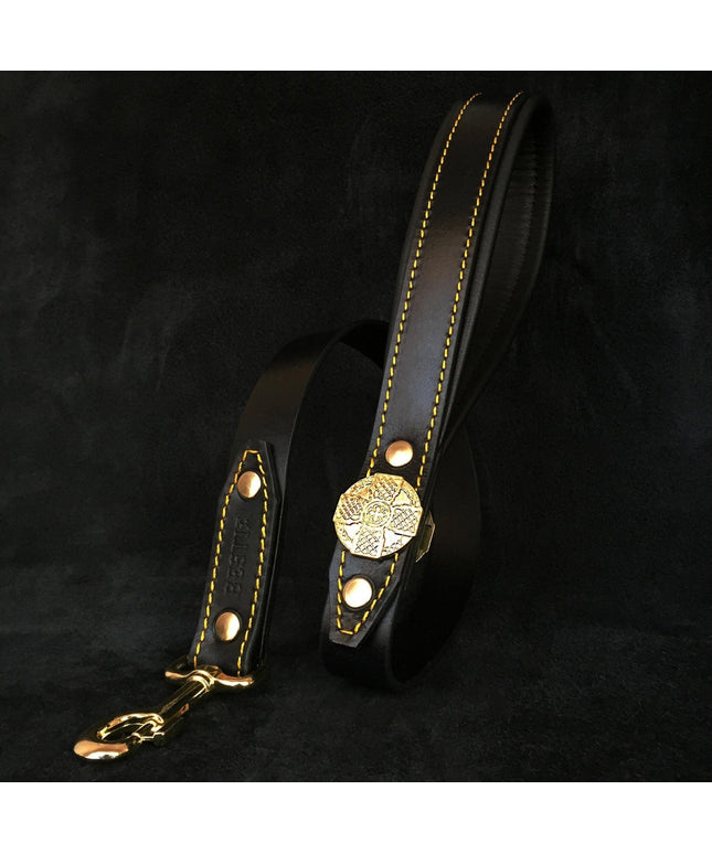 The "Maximus" leash black & gold-0