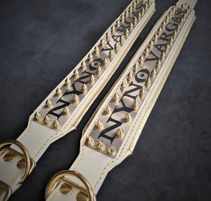 The "Metal" collar White & Gold- personalized!-1