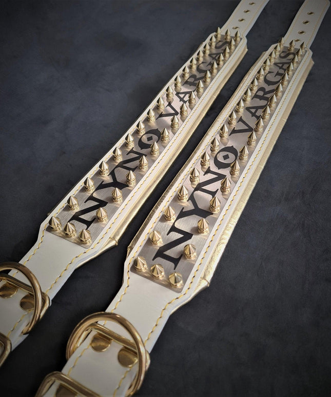 The "Metal" collar White & Gold- personalized!-1