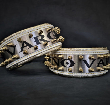 The "Metal" collar White & Gold- personalized!-2