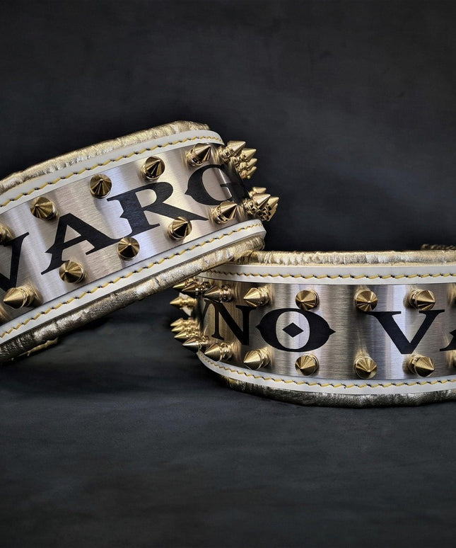 The "Metal" collar White & Gold- personalized!-2