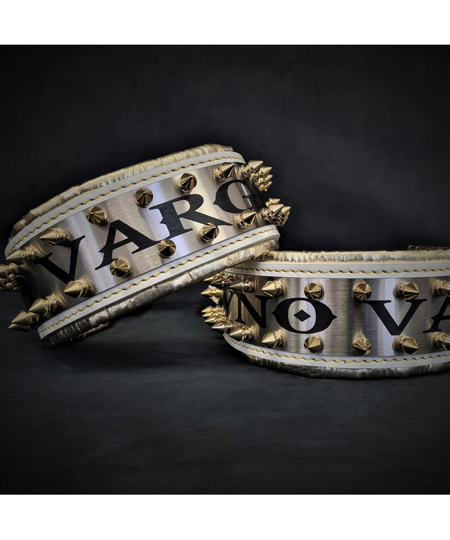 The "Metal" collar White & Gold- personalized!-0