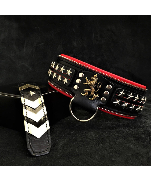 The unique "General" leather dog collar for big dogs-0